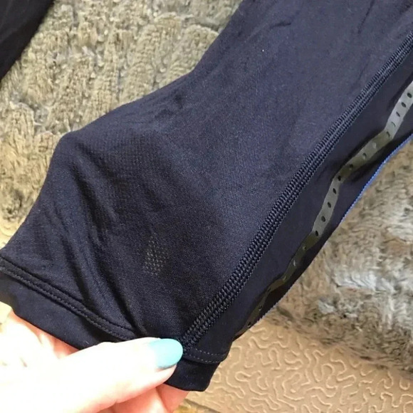 Lululemon Pace Pusher Crop *Full-On Luxtreme Brush Strokes Harbor Blue Menthol - Picture 13 of 15